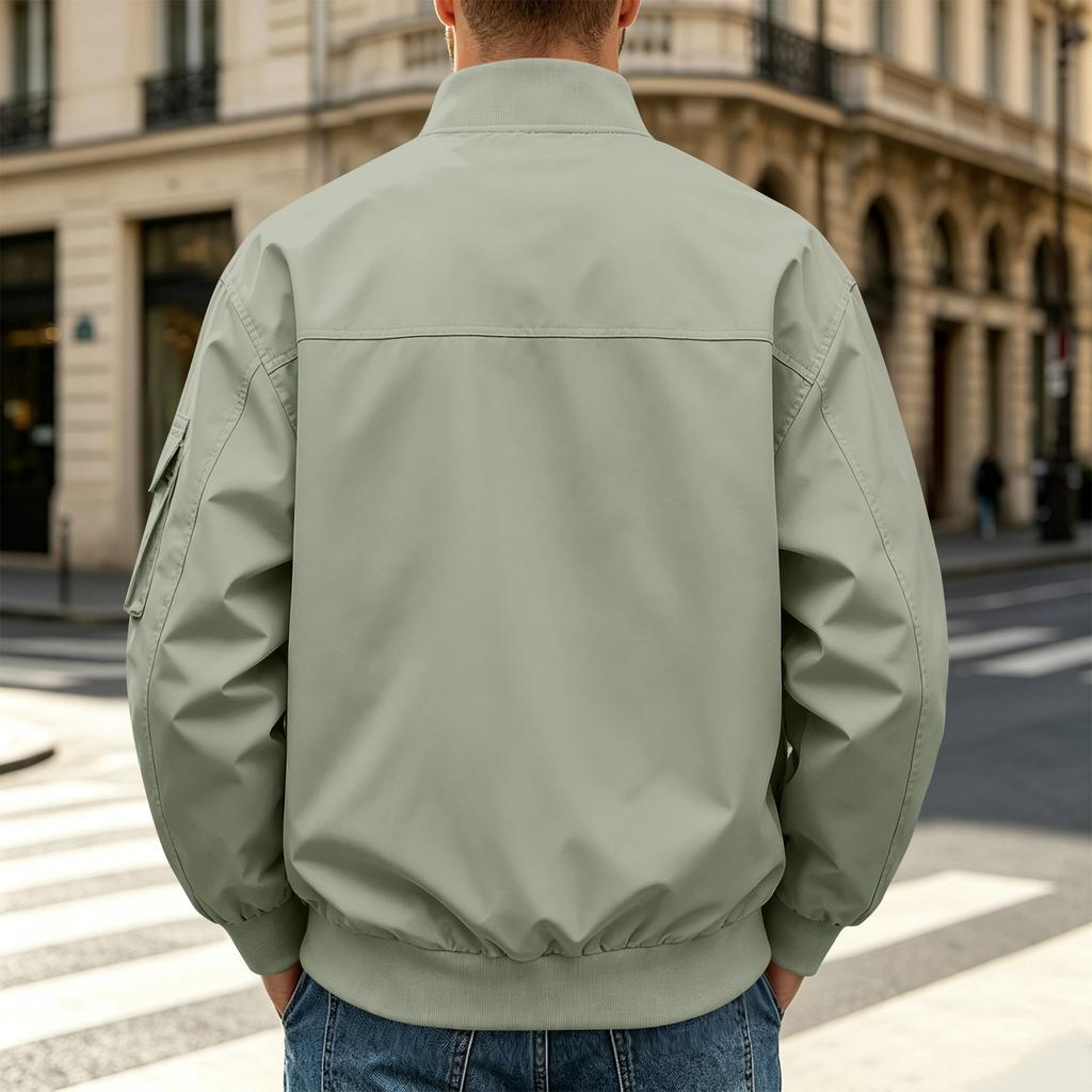 Men's Flight Jacket Loose Fit Casual Baseball Collar Coat for Fall Winter