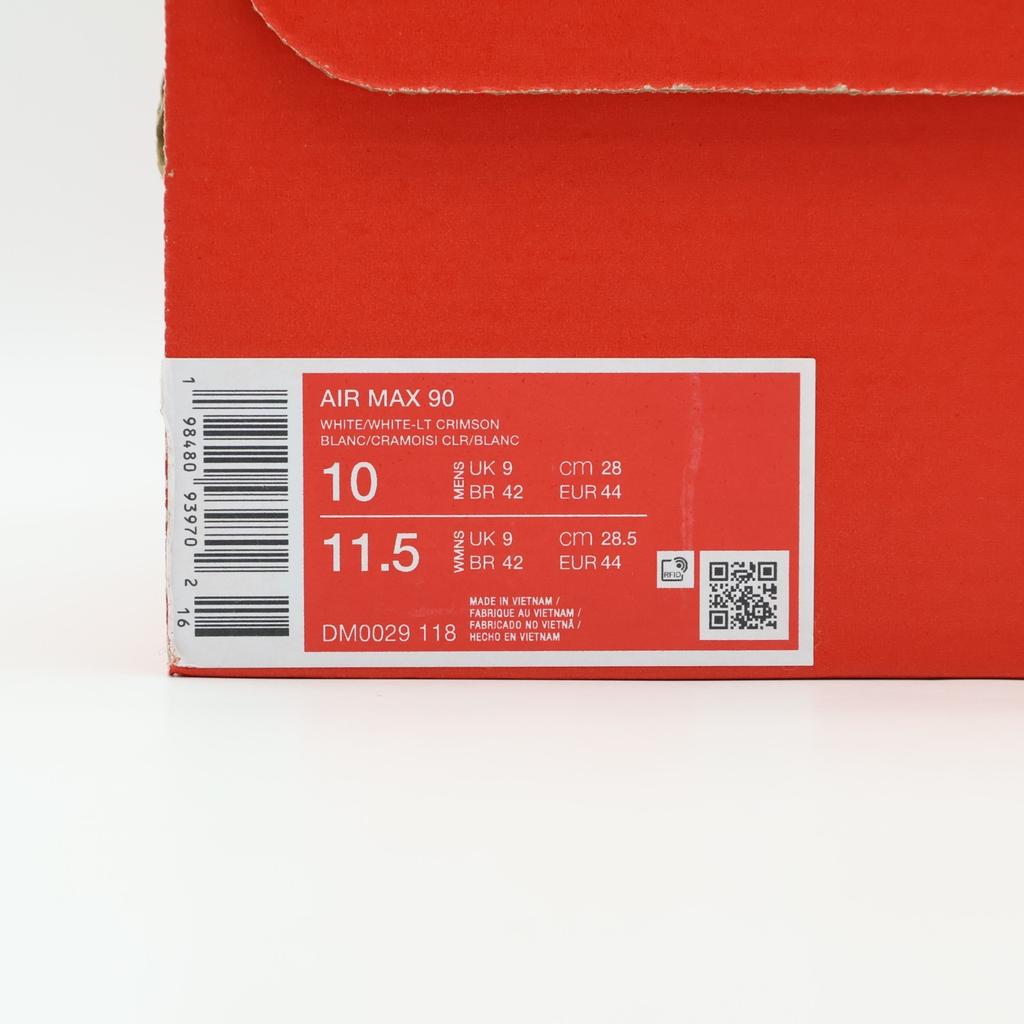DM0029-118 Nike Air Max 90 White Light Crimson White (Men's)