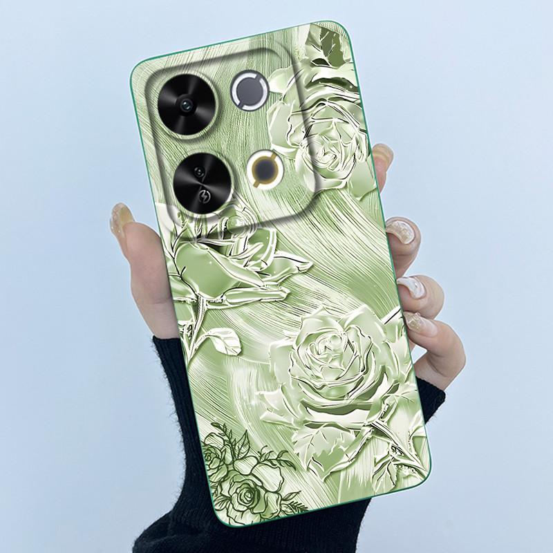 For Itel P65 P671L Etui Fashion Simplicity Oil Painting Floral Protective Phone Case For ItelP65 P 65 Coque Soft Silicone Covers