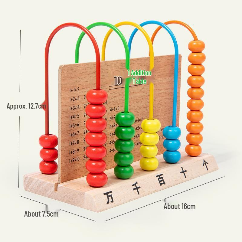 Colorful Wooden Ten-Row Abacus for Early Childhood Education