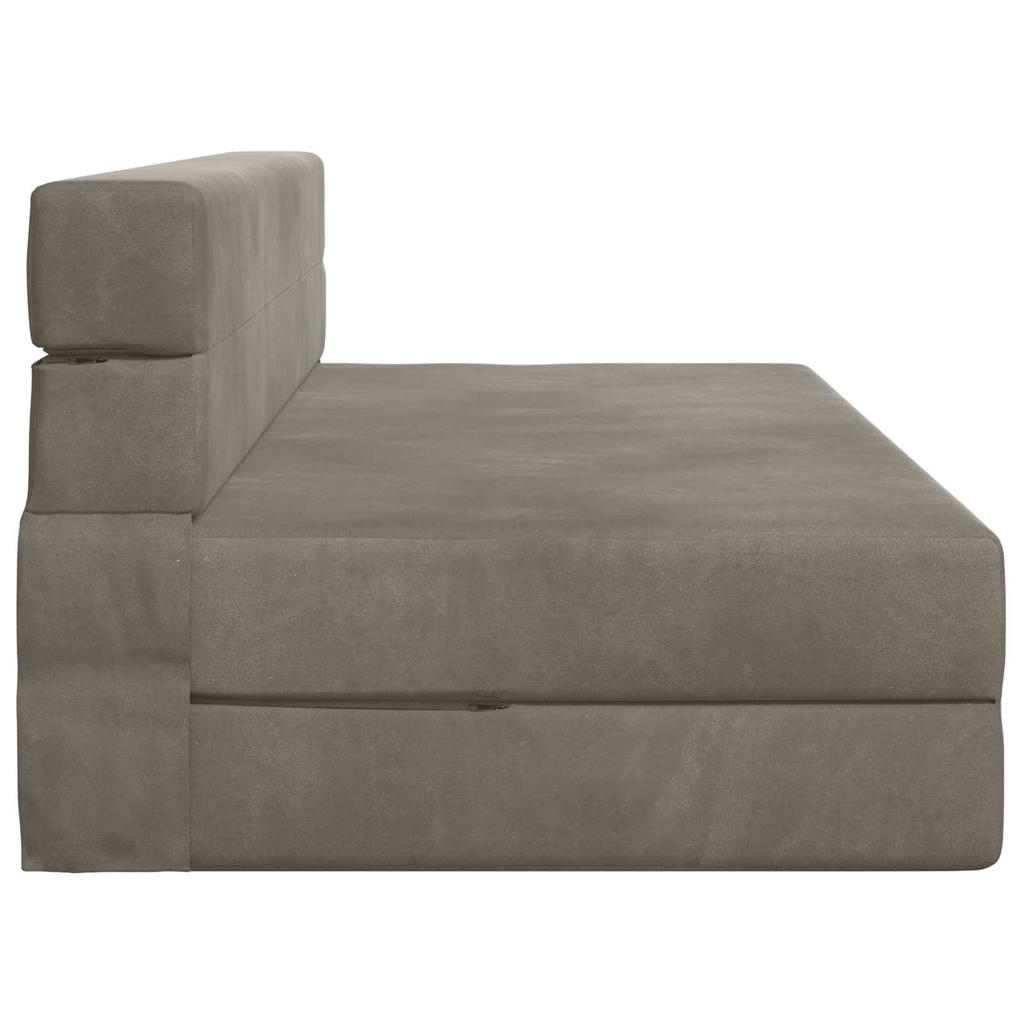 Folding Sofa Bed Light Grey 152 x 86.5 x 60 cm Fabric