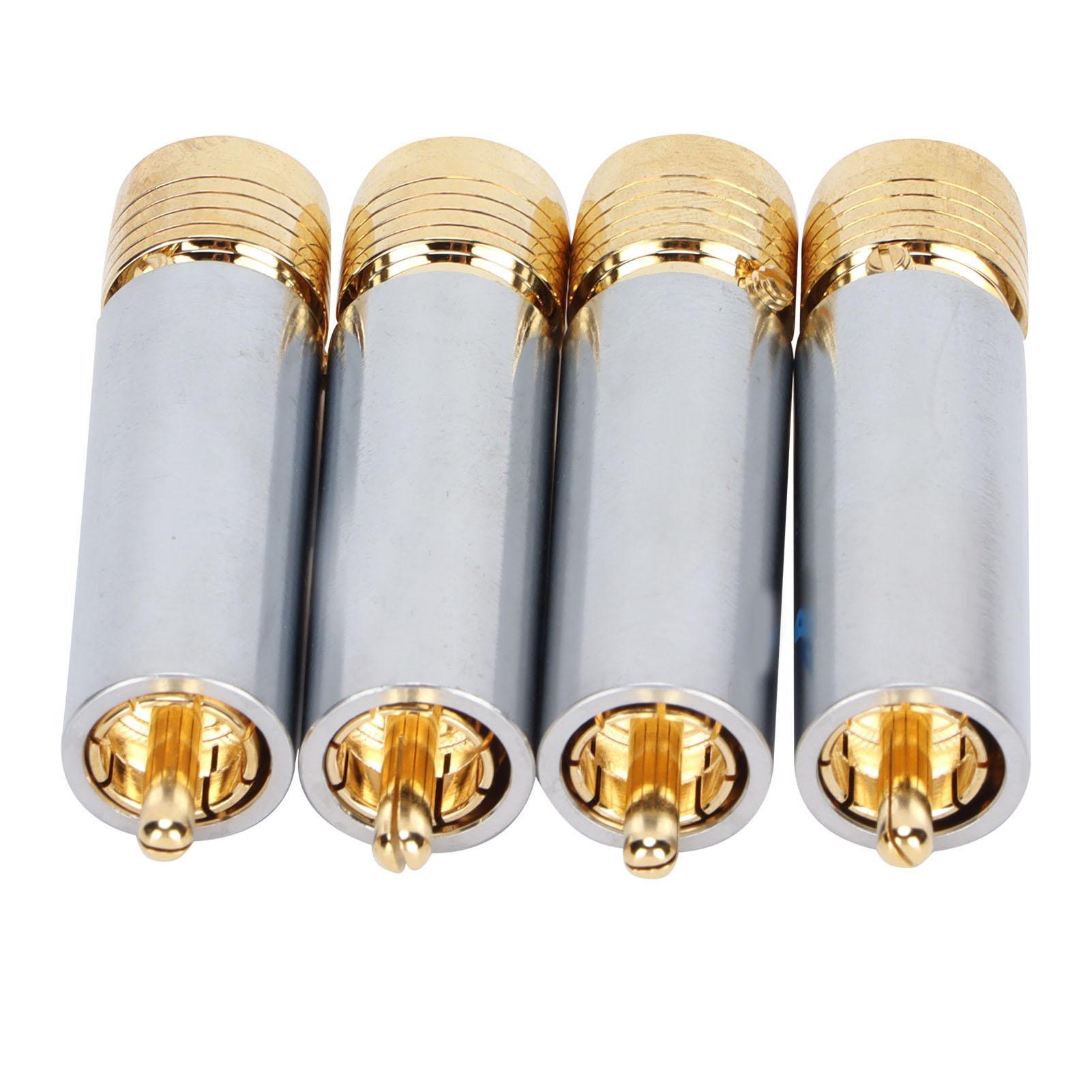 

4 шт. PreffairR1722 o Разъем Позолоченный Самоблокирующийся Беспаечный Разъем RCA Серый (Красный и