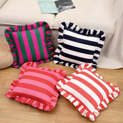 45X45Cm Striped Lace Velvet Pillowcase 18X18Inch Pillowcases Soft Cozy Cushion Cases for Couch Bedroom Living Room Home Decor