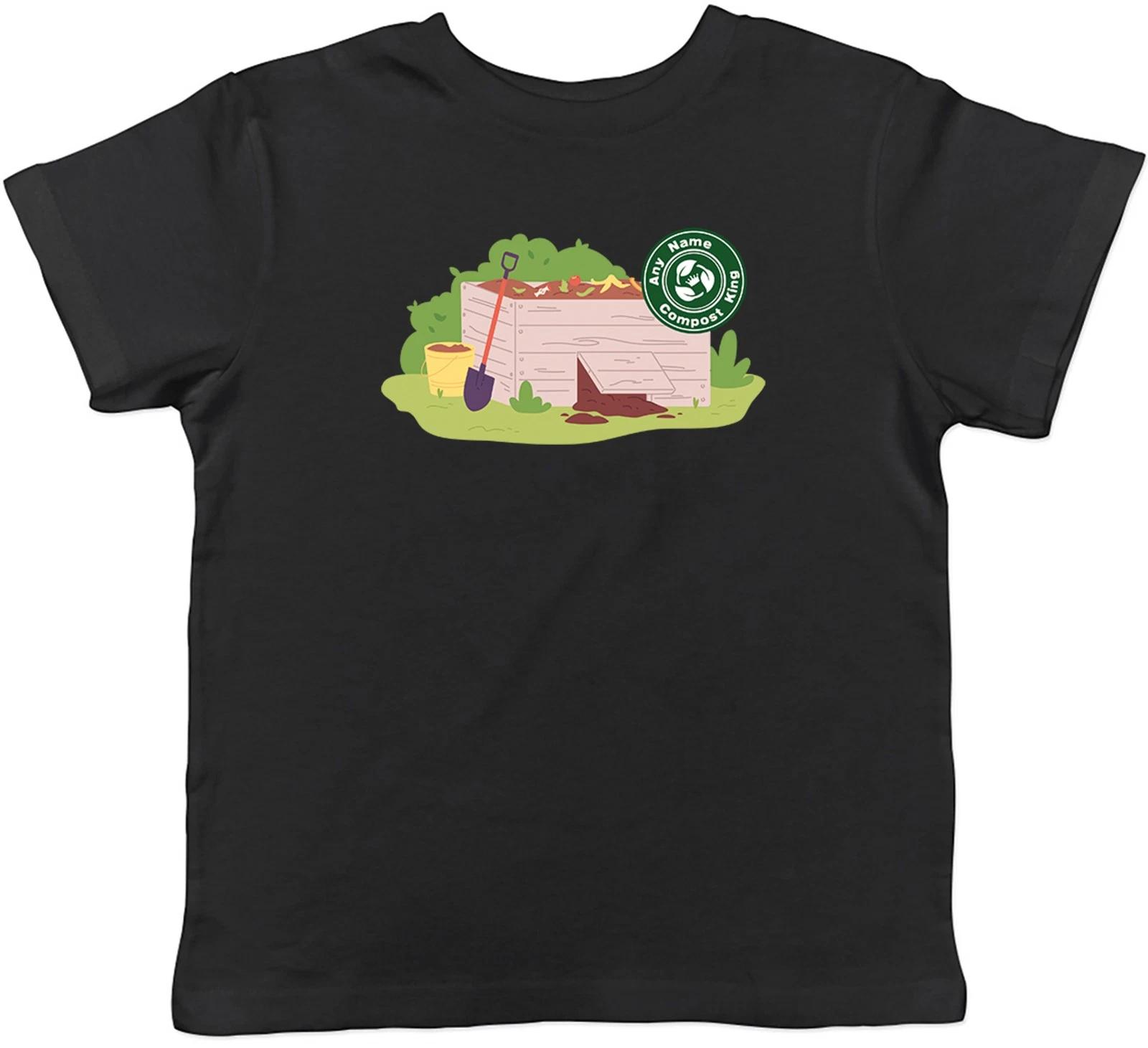 Personalised Compost King Gardener Farmer Kids T-Shirt Boys Girls Gift 150