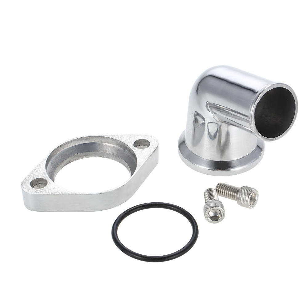 SBC BBC Polished Aluminum 15degrees Swivel Water Neck Fits SB BB for Chevy 327 350 454 396