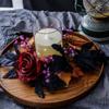 Halloween Candle Ring Fake Flower Candle Wreath Ring Realistic 3 Inch Center Tabletop Decoration For Festive Holiday Mantel