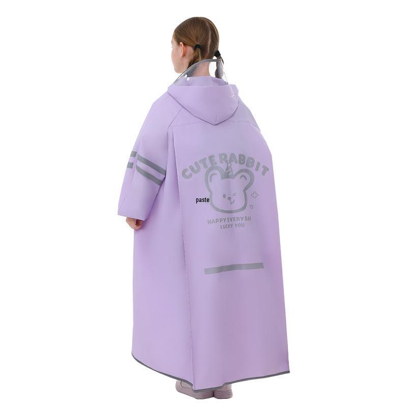 Kids' Long Raincoat with Backpack Compartment - Stormproof Poncho for School, Boys & Girls Plus Size