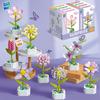 Kids' Educational Interlocking Building Blocks - Flower Potted Plant (Rose & Epiphyllum) Compatible with Top Building Block Models