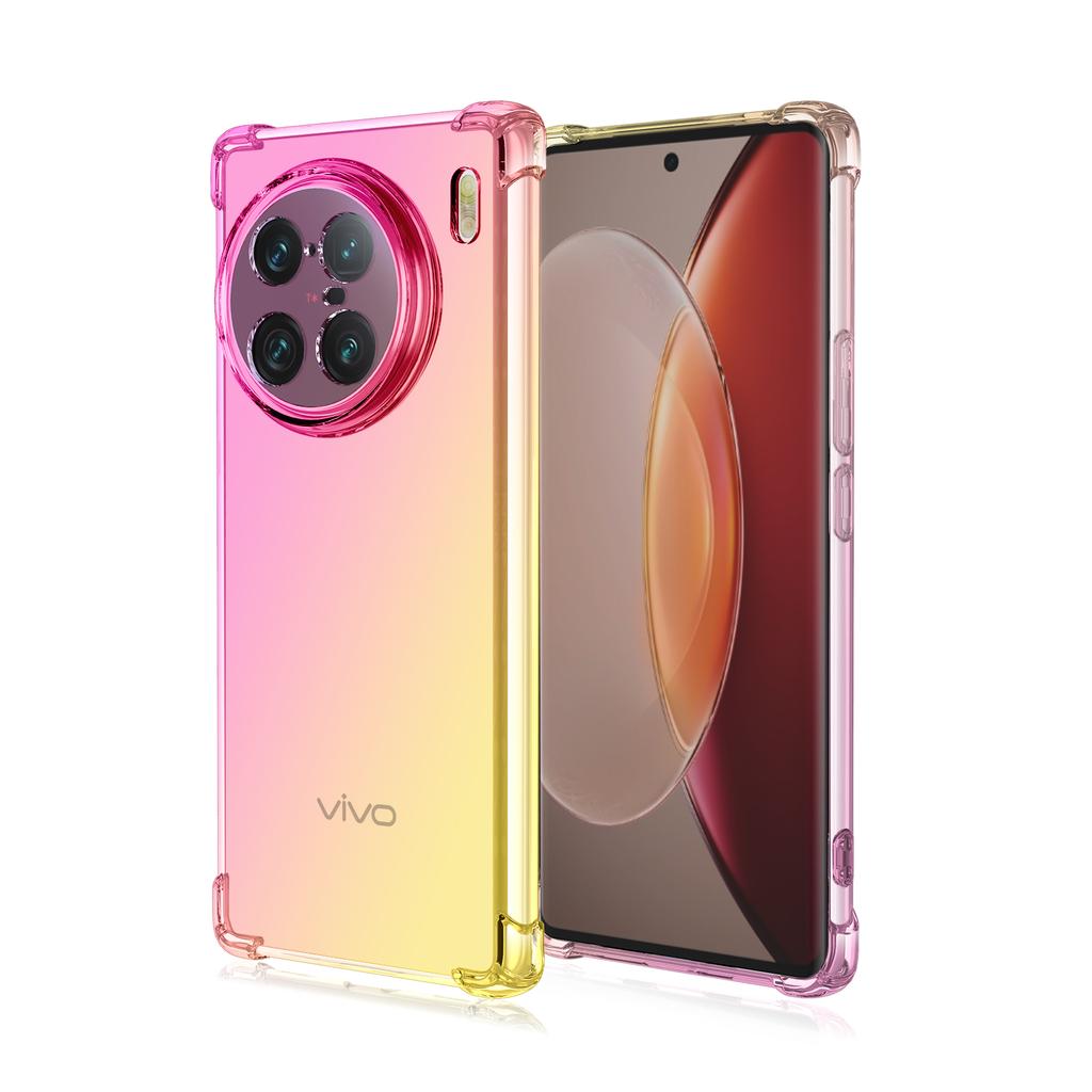 Clear Cute Gradient Phone Case Slim Anti Scratch Flexible TPU Cover Shockproof Protective Case for Vivo X21S X30 X50 X60 X80 X90 Pro+ Z3x Z5 Y5s