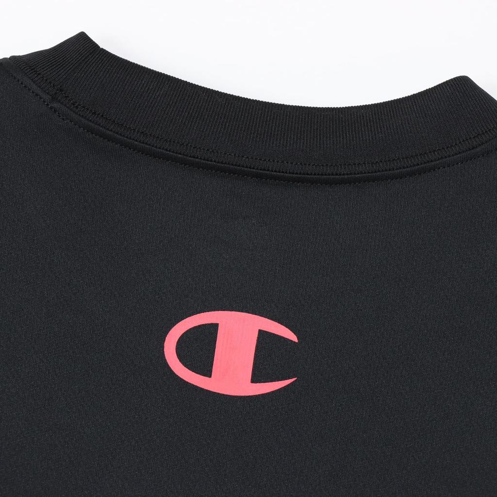 Champion Short Sleeve Round with Graphic Logo SHORT SLEEVE Women's T-Shirt, Black, Neck, Quick-Drying, Antibacterial, Breathable, Print,