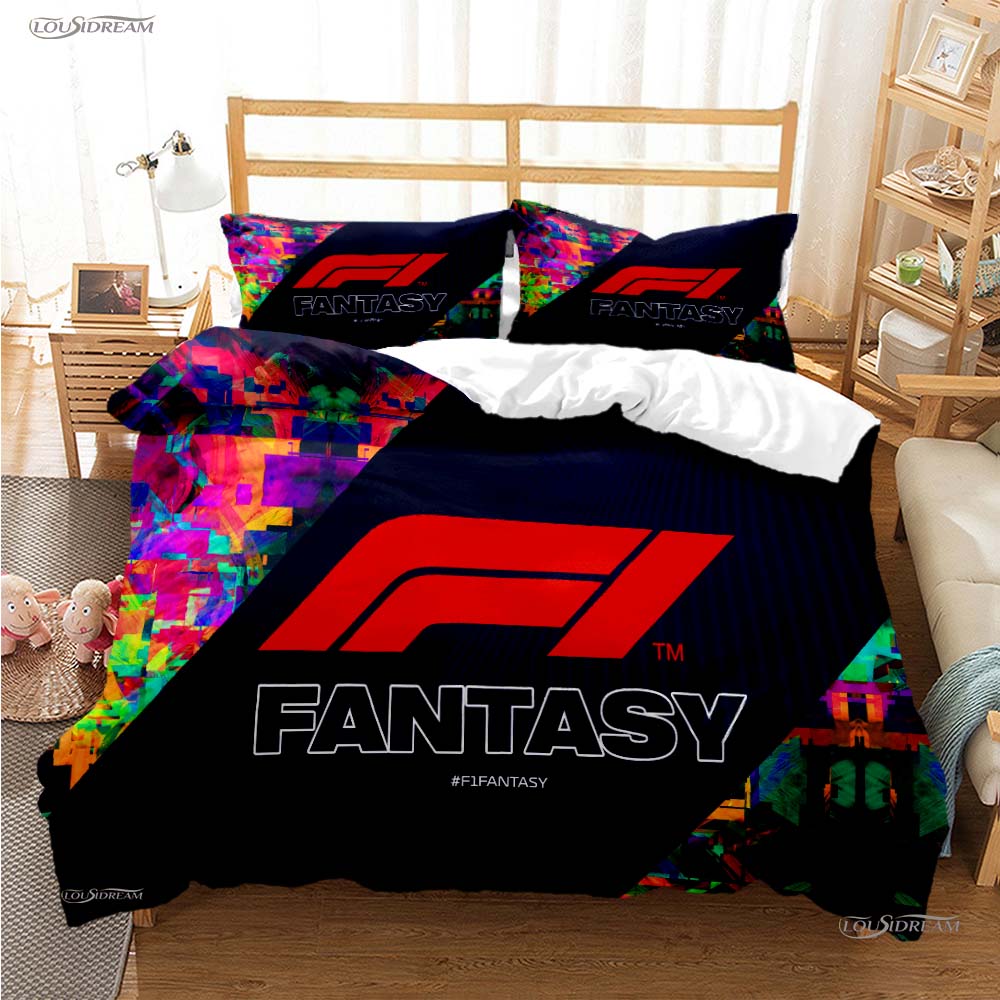 Formula 1 Duvet Cover Comforter Racing Enthusiast Bedding Sets Soft Quilt Cover and Pillowcases Teens Single/Double/Queen/King
