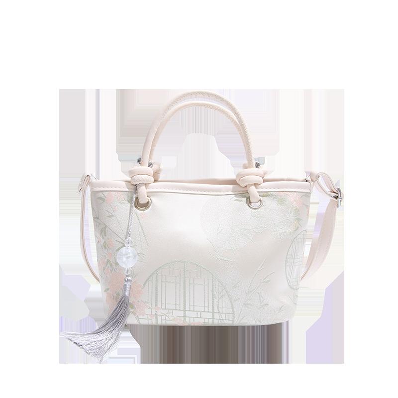 Chinese style beautiful foreign style bucket bag new simple Chinese messenger bag fashionable foreign style embroidered shoulder bag