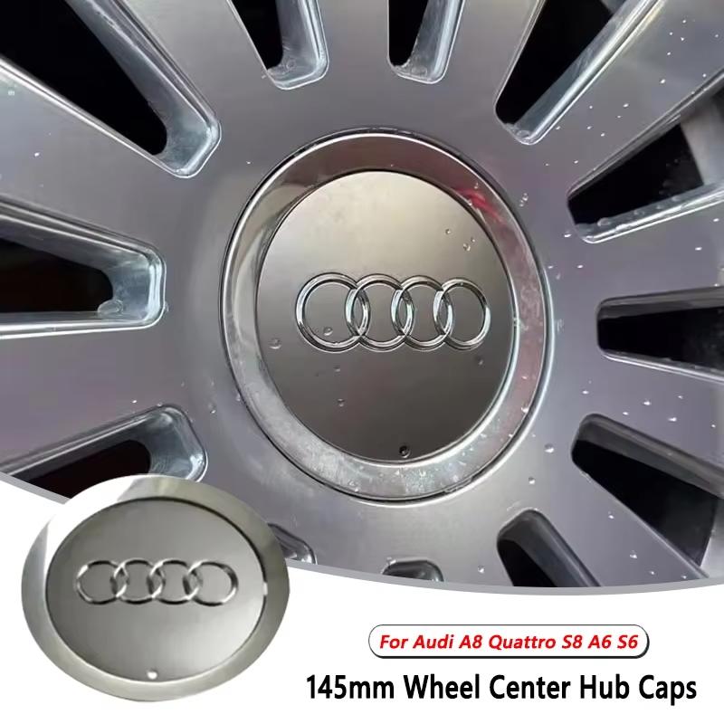 8E0601165H 4E0601165A Hubcap Emblem For 4fkcn A3 A4 B5 A6 S4 B6 TT A8 Quattro 4Pcs Wheel Center Caps Rims Hub Cover Car Parts fkcn4
