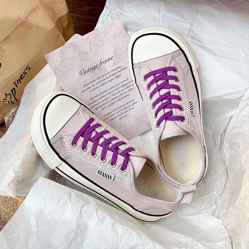 Spring new simple canvas shoes female students versatile ugly cute thick baseplate shoes big head women's shoes
