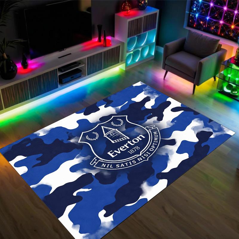 Everton Football Design Crystal Velvet Carpet Cozy Non?Slip Printed Rug For Bedroom Living Room Entrance