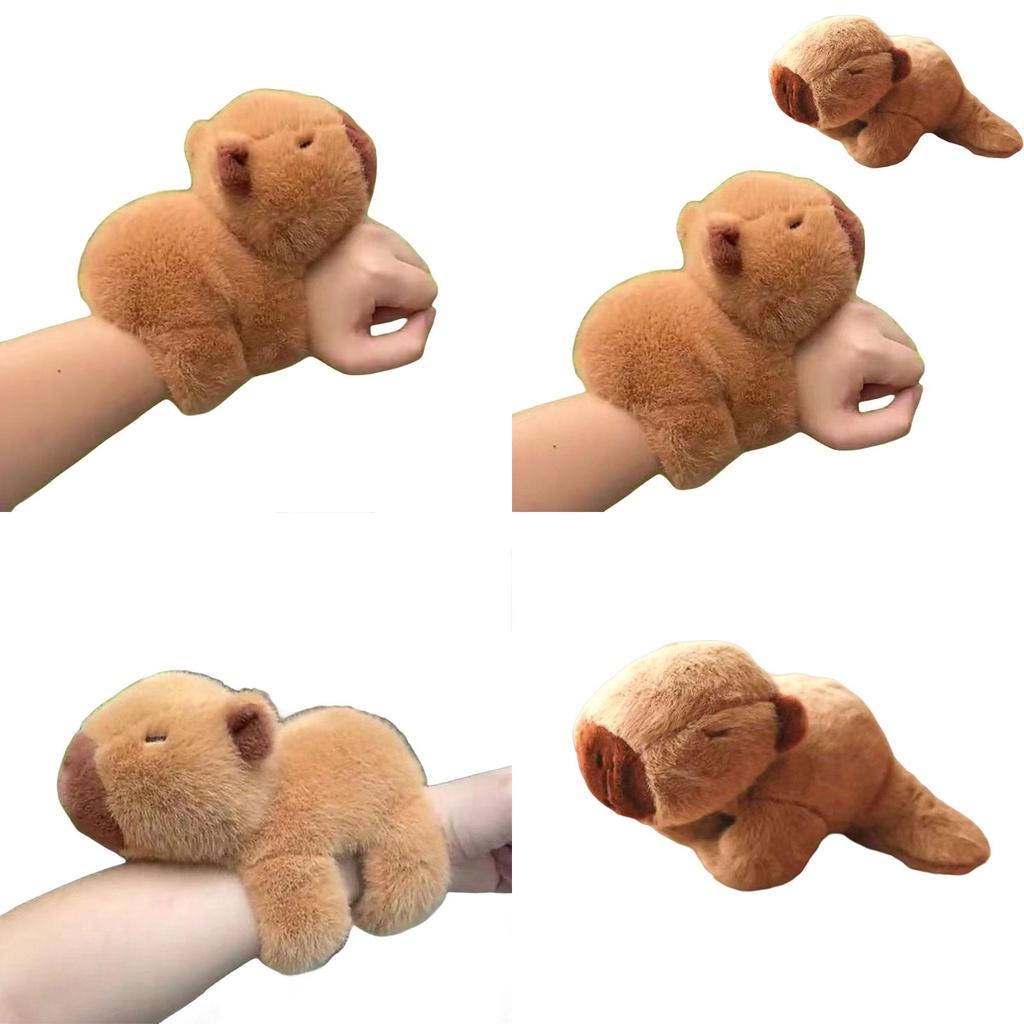 New Trendy Plush Capybara Poppa Ring Water Rat Poppa Bracelet Popular Animal Plush Toy Poppa Ring Birthday