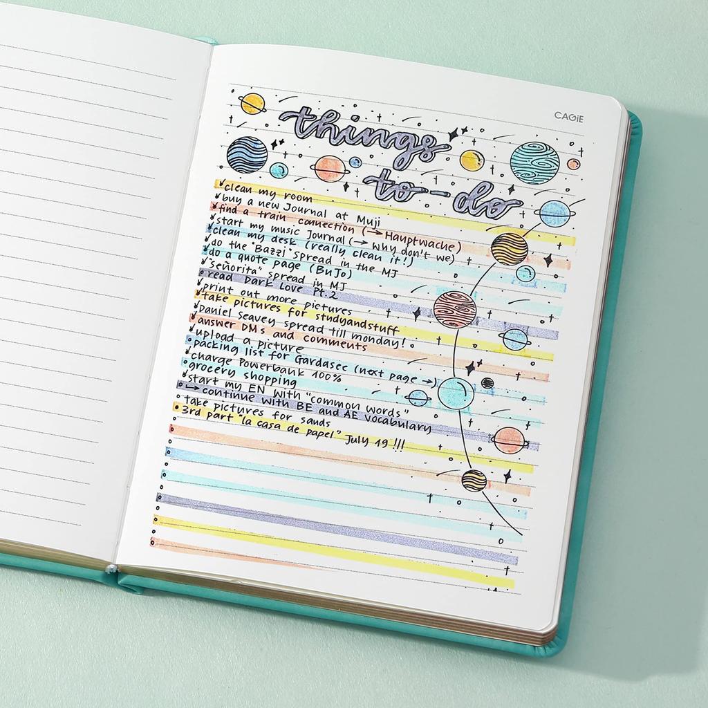 CAGIE Notebook with Diary Diary with Cute For Elementary School Diary Book with PU Secret For School Green Lock, Book, Lock, B6, Notebook, Stylish,