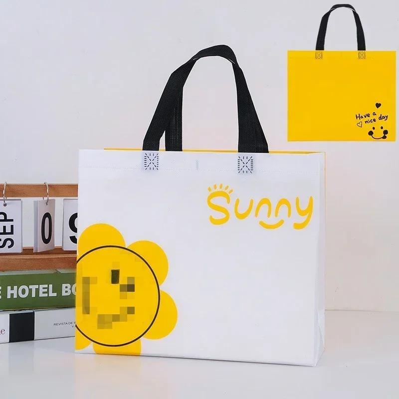 10pcs Coated Non-woven Fabric Bag Clothing Nonwovens Pack Handbag Environmentally Friendly Gift Shopping Packaging Pouch