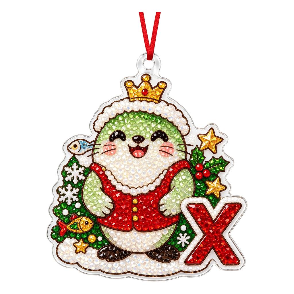 Christmas Cute Pet 2D Acrylic Hanging Ornament for Holiday Tree Decor
