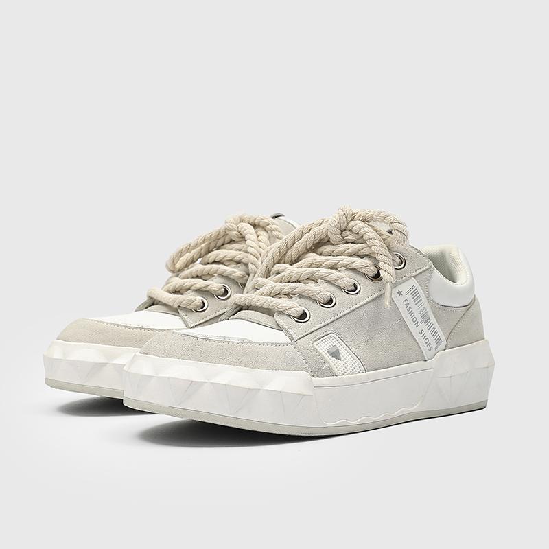 

Trendy Autumn Canvas Shoes Niche Design Fashionable Youth Comfortable Flat Casual Shoes for Outdoor Daily Wear 35 серый