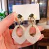 French High-end Geometric Rhombus Earrings for Women's New Temperament Exaggerated Personalized Earrings Fashionable Retro Hong Kong Style Earrings