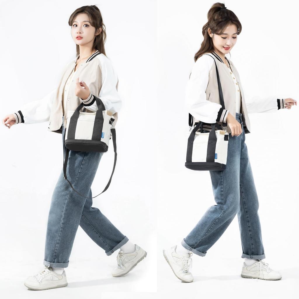 Tote Bag for Canvas Shoulder Crossbody Mini Lunch Mini Unisex [Sitengle] Women, Bag, 2-Way Bag, Divided, Tote, Small, Mother's Bag, Bag, Handbag,