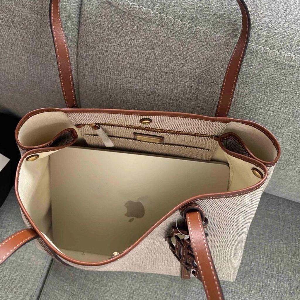 Cross-Border Large Capacity Canvas & Leather Tote - Fashionable Women's Shopping Bag