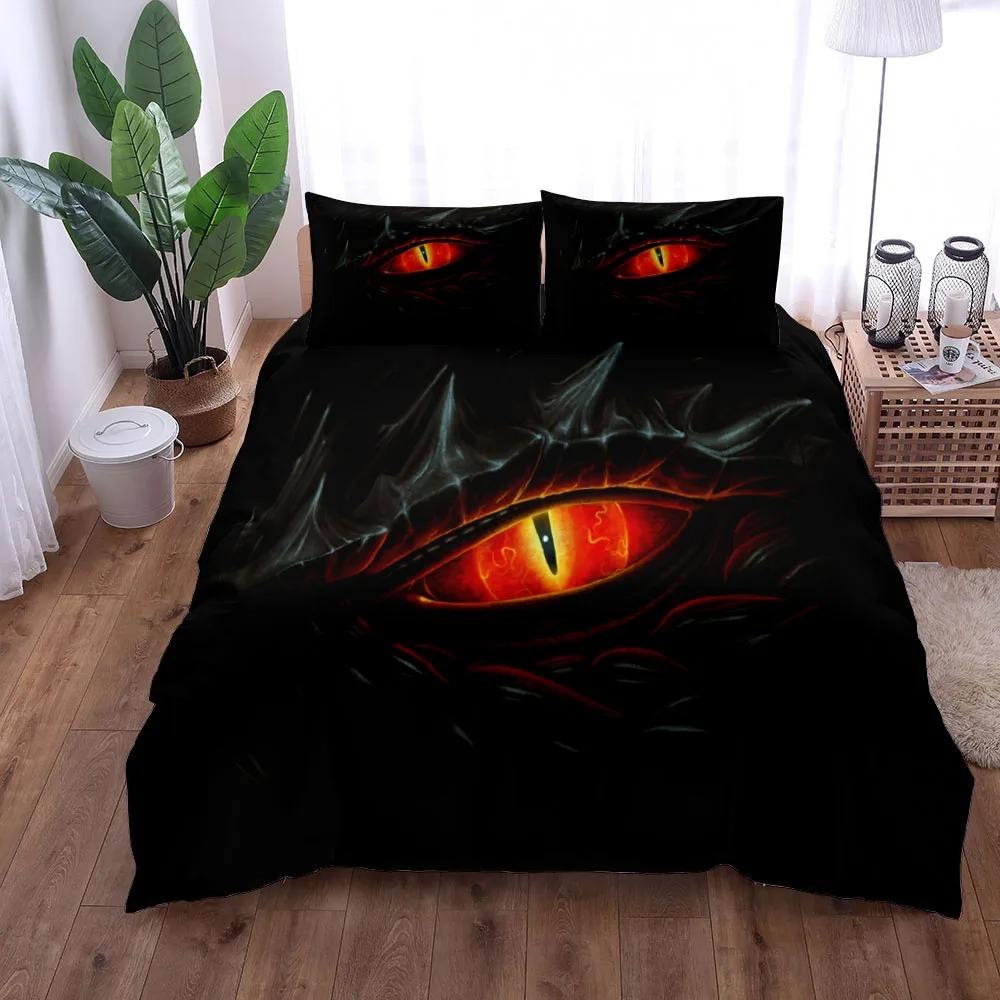 Dangerous Dragon Duvet Cover Set EU Single Double King US Twin Full Queen Size Bed Linen Set