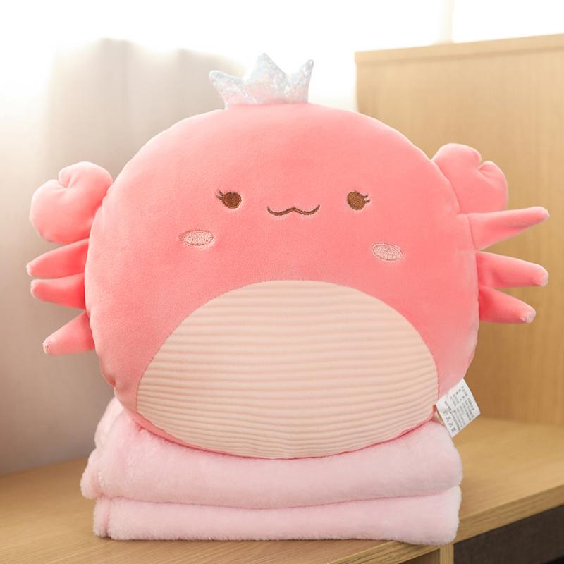 58Cm Squishy Crab Plush Pillow Hands Burner With Holes Underwater Animal Plushie Back Support Cushion Sofa Chair Decor Gift