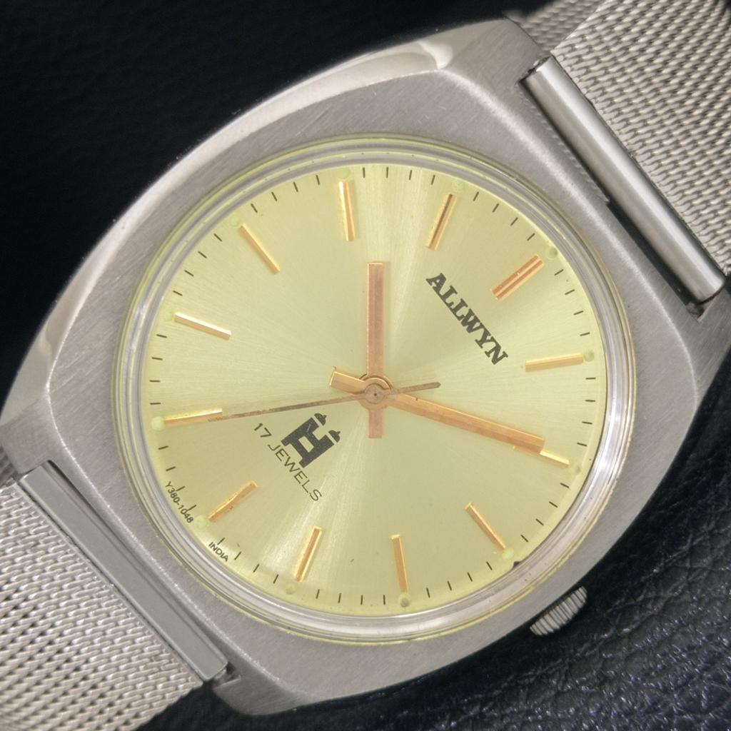 

ALLWYN РУЧНОЙ ЗАВОД ВИНТАЖНЫЕ 6300A ИНДИЙСКИЕ МУЖСКИЕ ЗОЛОТИСТОГО ЦВЕТА ЧАСЫ a703958-1