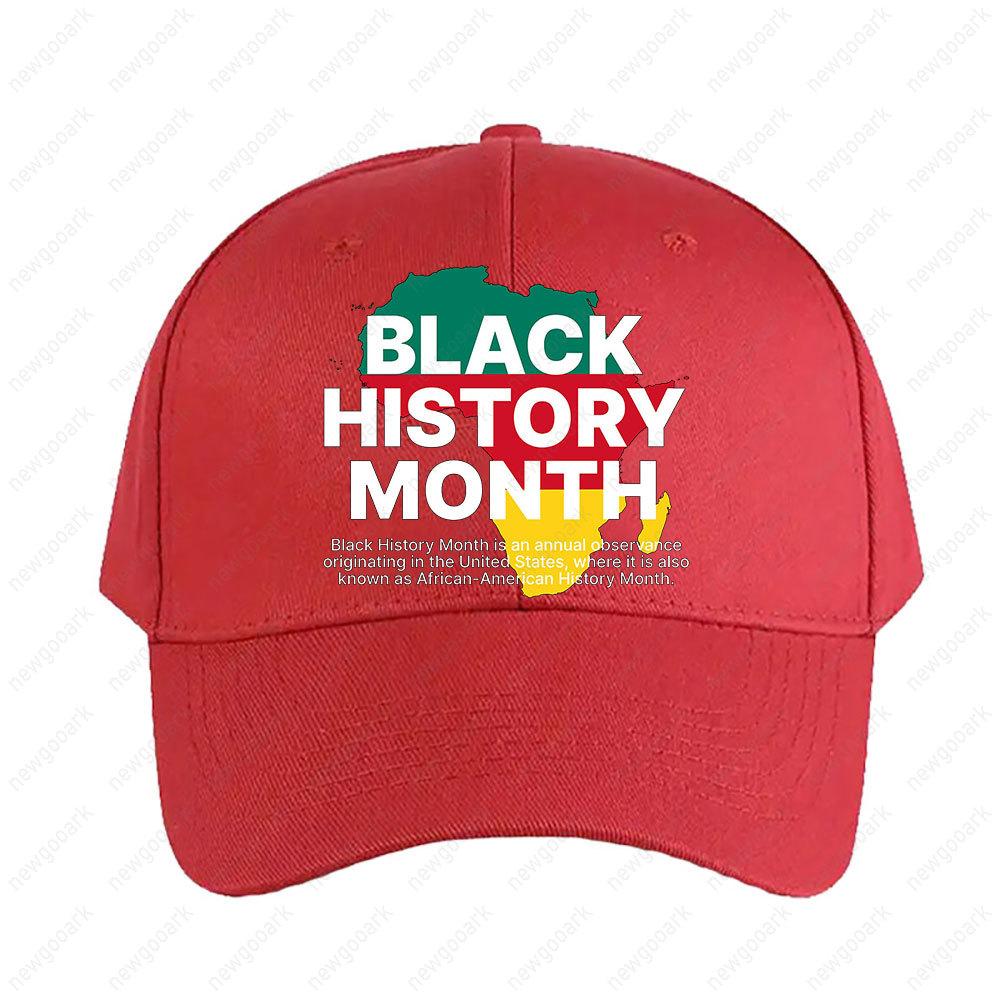 Месяц черной истории Афроамериканская история Постер Кепка Женская Унисекс Графические Бейсболки Козырек Регулируемая Adjustable