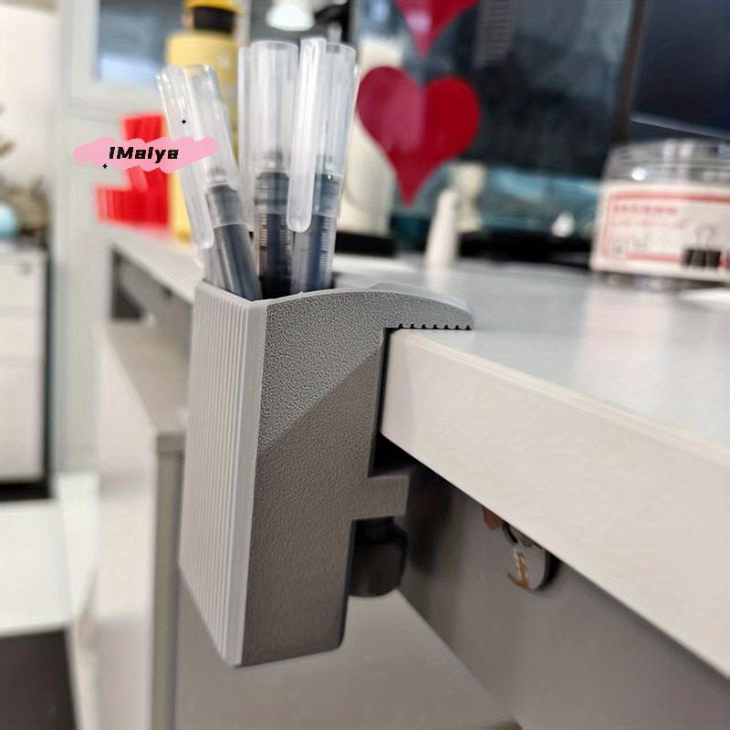 M-Clip On Desk Edge Pen Holder Organizer Wide Clamping No Screws Office Home Storage For Workplace Teaching Office Organization