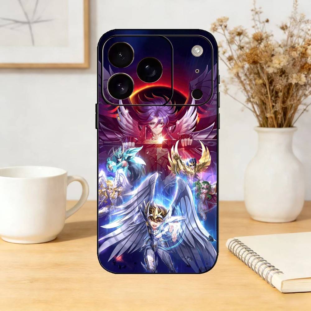 S-Saint Anime S-SeiyaS Phone Case For iPhone 17,16,15,14,13,12,11 Plus,Pro,Max,Mini Silicone black Soft Cover