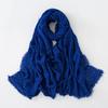 47 Colors Winter Hijab Fluffy Cotton Polyester Scarf Soft Pashmina Warm Neck Wrap Women Plain Fashion Cosy Shawl Shemagh
