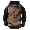Men's Color Block Hooded Sweatshirt Pullover, Autumn/Winter European Size Casual Jacket