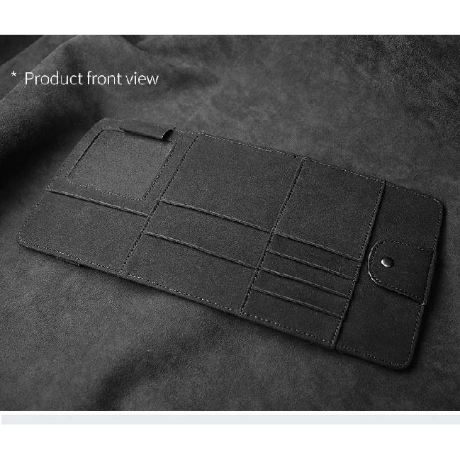 Car Sun Visor Suede Sunglasses Holder Multi-functional Card Holder Storage Pocket Car Interior Glasses Clip Car Accessories