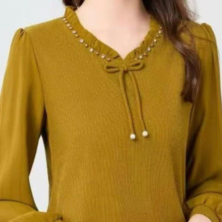 2026 Fashionable Elegance: Women's Long Sleeve Top for Spring & Autumn