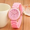 Geneva Three-Eye Silicone Watch: Fashionable Style for Ladies