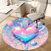 1pc Girly Galaxy Heart Round Carpet Office Chair Mat, Anime Design, Festival Gift, Universal for Home Decor, Living Room, Bedroom