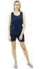 Bimba Womens Drawstring Solid Aqua Pj Set Buttondown Shirt Shorts Dress-10