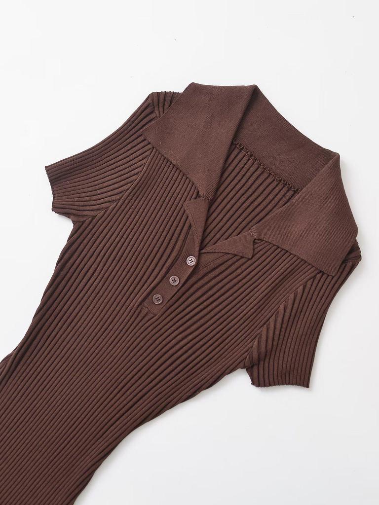 ZARZ Women's Classic Ribbed Knit Long Dress - European & American Style