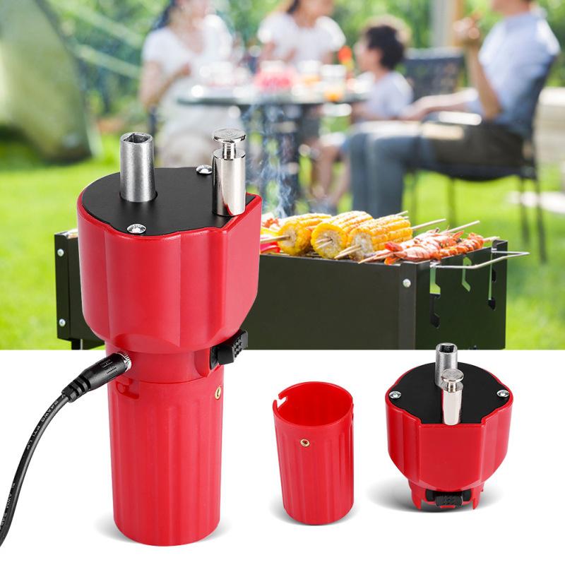 DC Solid Construction Barbecue Grill Rotator Motor Roast Bracket Accessory for Traditional Cypriot Style BBQ with USB Wire
