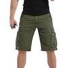 Men Cargo Shorts Mid-rise Button Zipper Closure Casual Shorts with Multi Pockets Solid Color