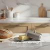 1PC Stainless Steel Butter Dish with Handle Lid Spill Proof Butter Keeper Suitable for Outdoor Kitchen Table