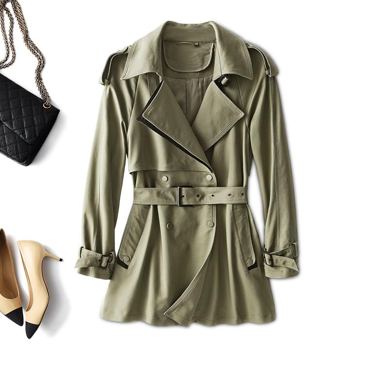 

Высококачественный тренч женский новая весенняя одежда средней длины и длинный ранняя весна тонкое хаки пальто женская одежда XL