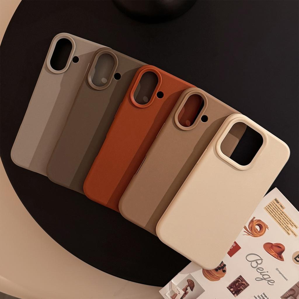 Maillard Solid Color Iphone16pro Max Suitable for 15 Apple 17 Mobile Phone Case 14 High End Simple 13 Anti fall