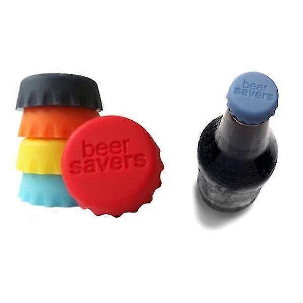 4x Beer Saver For Beer Lovers Red One Size Creative Silicone Wine Bottle Cap Creative Home Preserving Cap Soft Rubber Stopper (random Colour) - DD