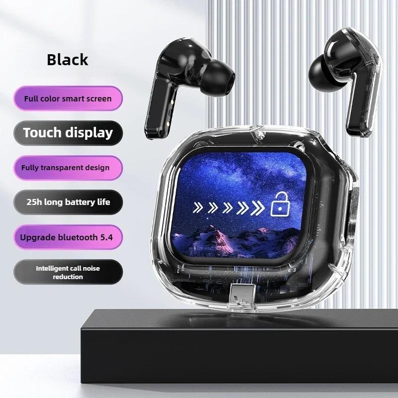 Kabellose Bluetooth-kompatible Kopfhörer Intelligente Touch-Farb-LCD-Anzeige TWS Ohrhörer HIFI Geräuschunterdrückung Stereo-Kopfhörer