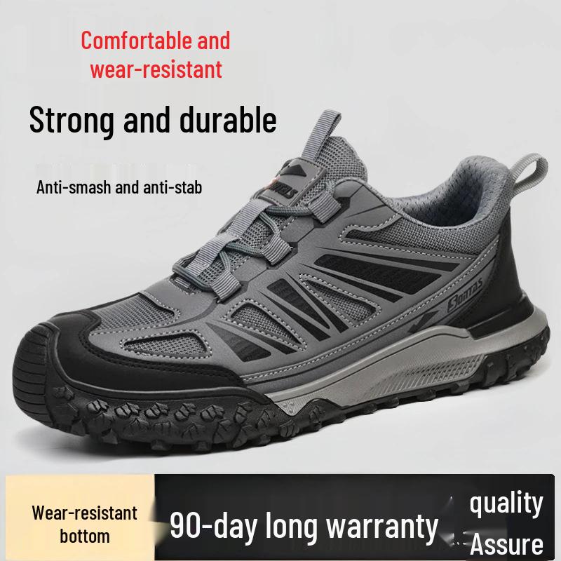 Men's Summer Breathable Steel Toe Safety Work Shoes - Anti-smash, Anti-puncture, Insulated for Construction Workers