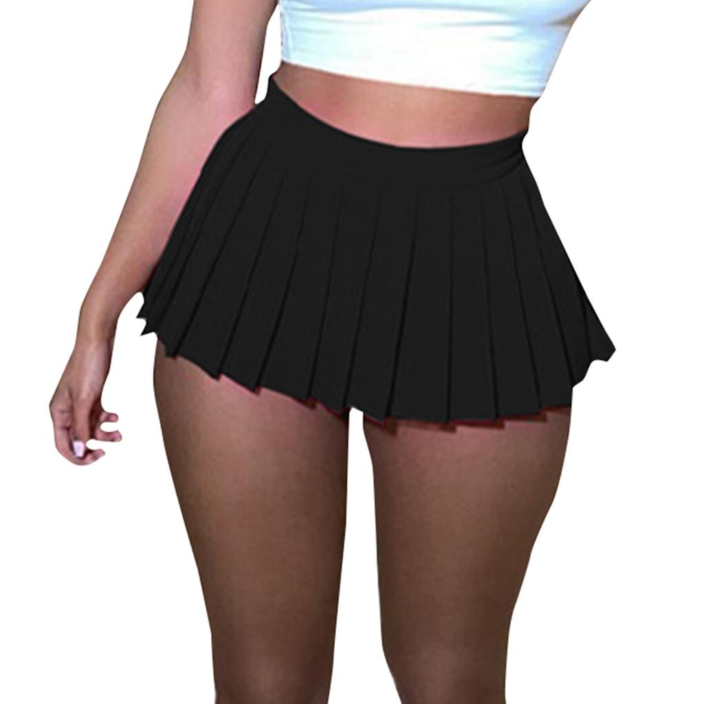 Damen Sommer Täglich Einfarbig Sexy Kurzer Faltenrock